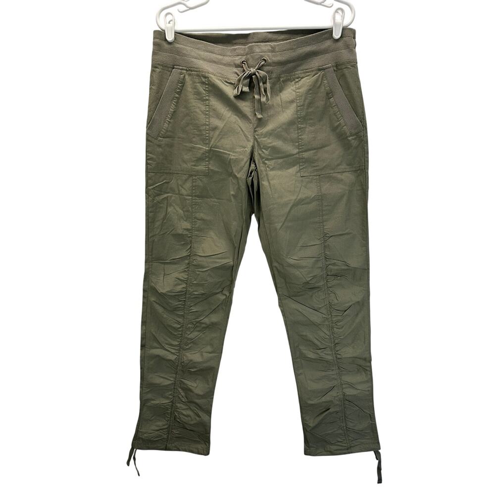 NWT XCVI Wearables Jules Pant Green L Ruched Ankles Travel - Picture 2 of 11